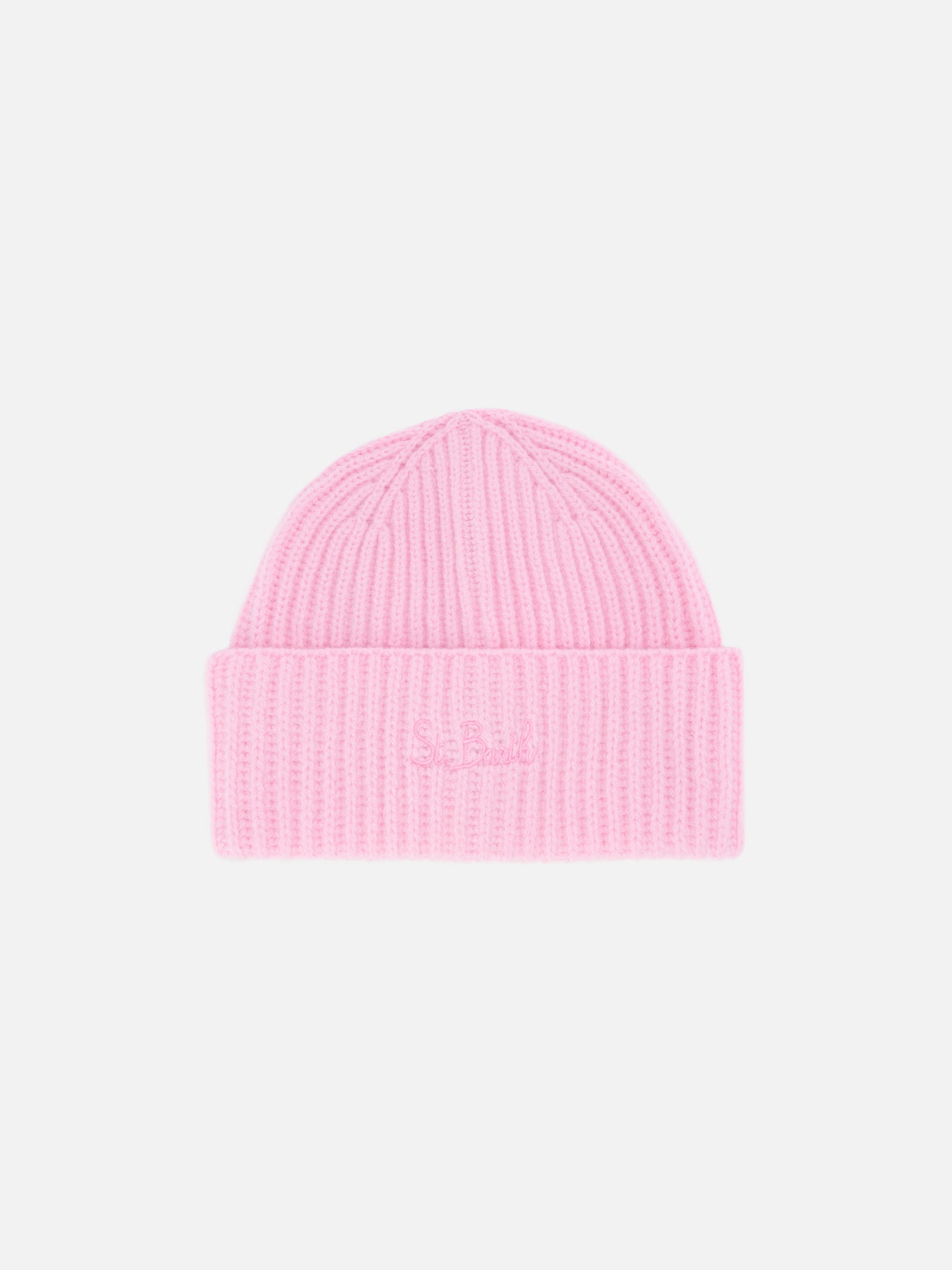 Moss Jr. Mütze in Rosa, 100 % Wolle mit St. Barth-Stickerei