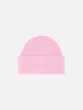 Moss Jr. Mütze in Rosa, 100 % Wolle mit St. Barth-Stickerei