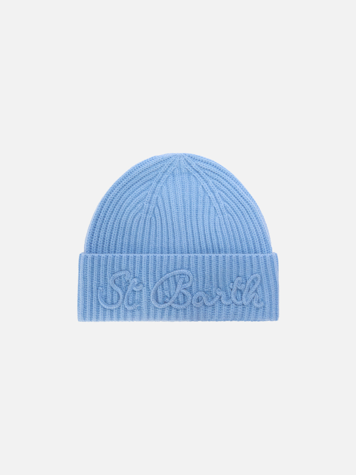 Hellgrüne blue Moss Beanie aus Alpaka-Wollmischung mit Logostickerei 