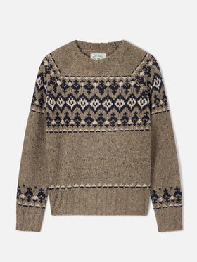 Pull ras-du-cou Merida en mélange de laine Donegal avec motif Fair Isle 