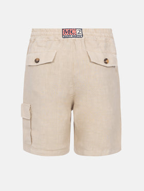 Marseille Jr beige linen bemuda - MC2 Saint Barth