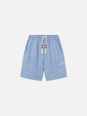 Bermudashorts Marseille Jr aus leichtem Denim-Chambray 