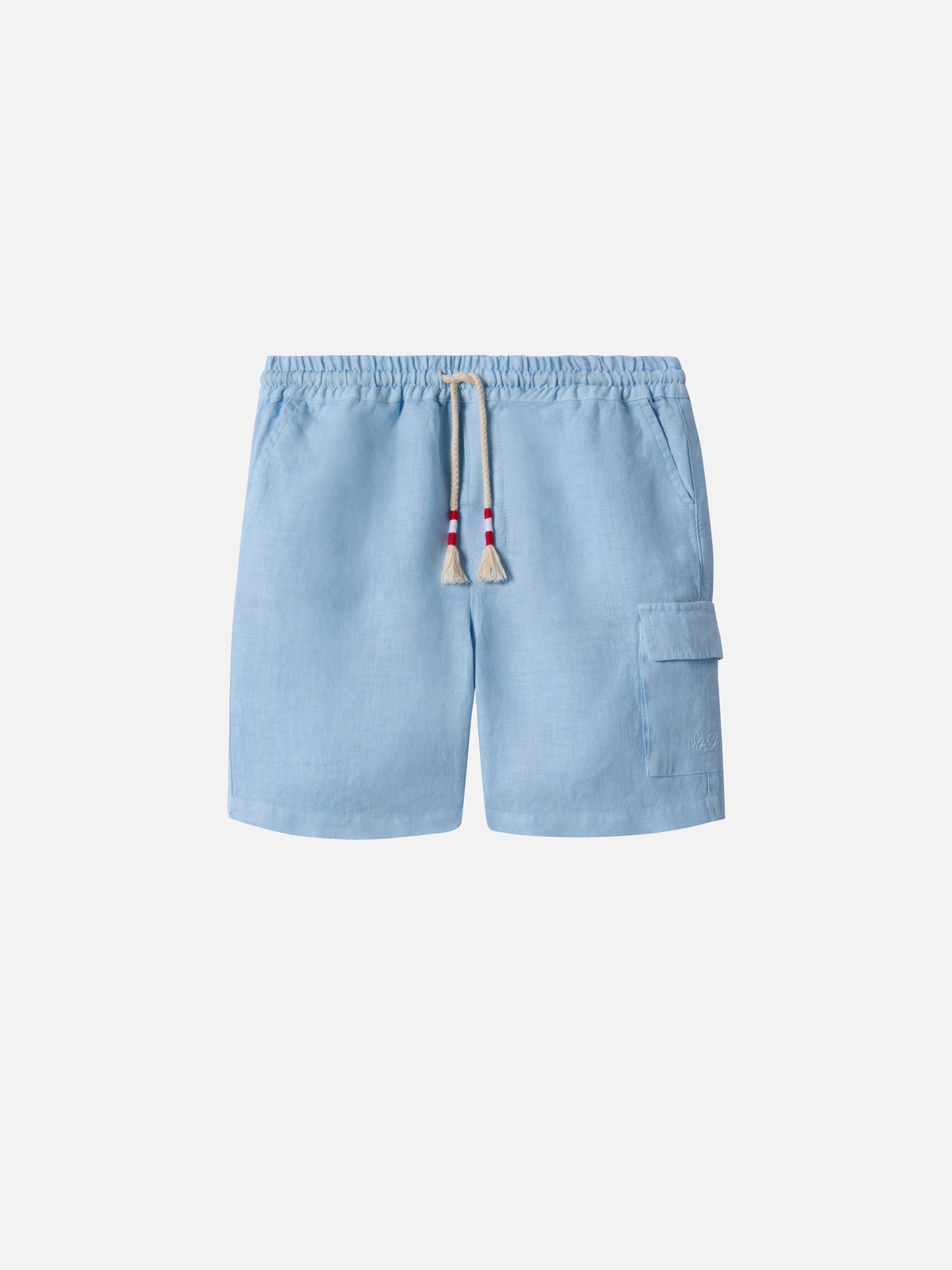 Bermudas Marseille Jr azul claro en lino 