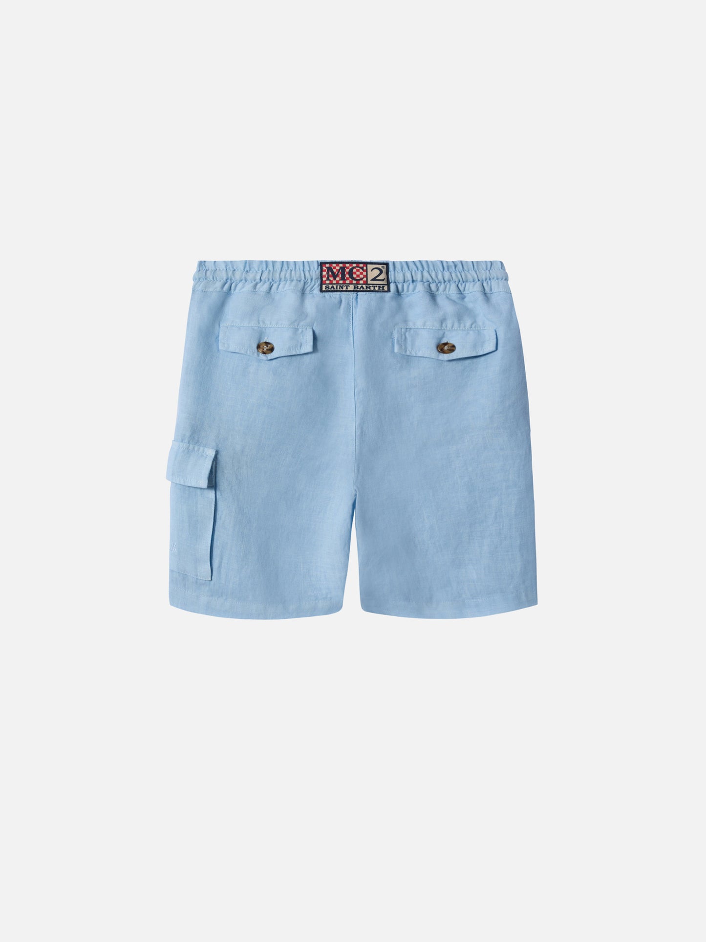 Bermudas Marseille Jr azul claro en lino 