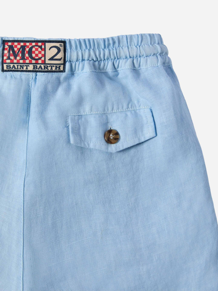 Light blue Marseille Jr shorts in linen