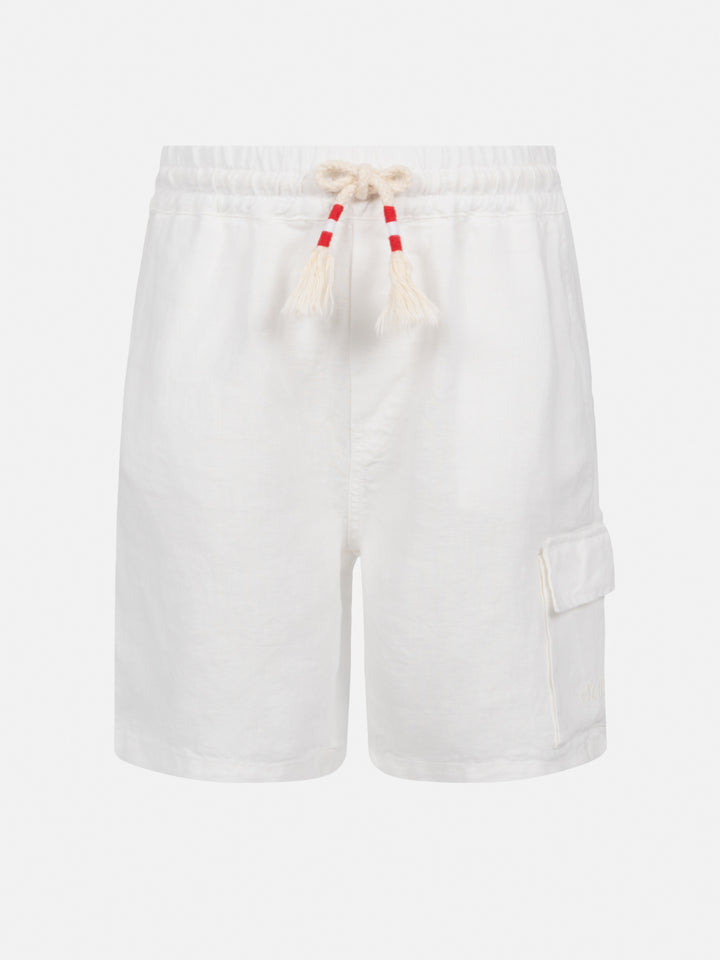 Marseille Jr white linen bemuda - MC2 Saint Barth