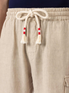 Beige linen bermuda Marseille - MC2 Saint Barth