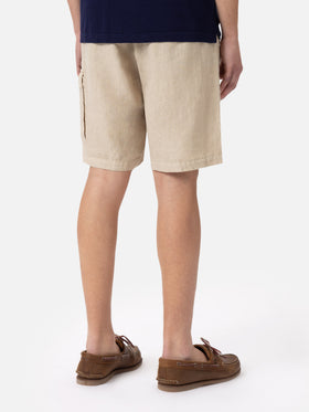 Beige linen bermuda Marseille - MC2 Saint Barth