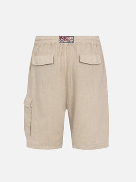 Beige linen bermuda Marseille - MC2 Saint Barth