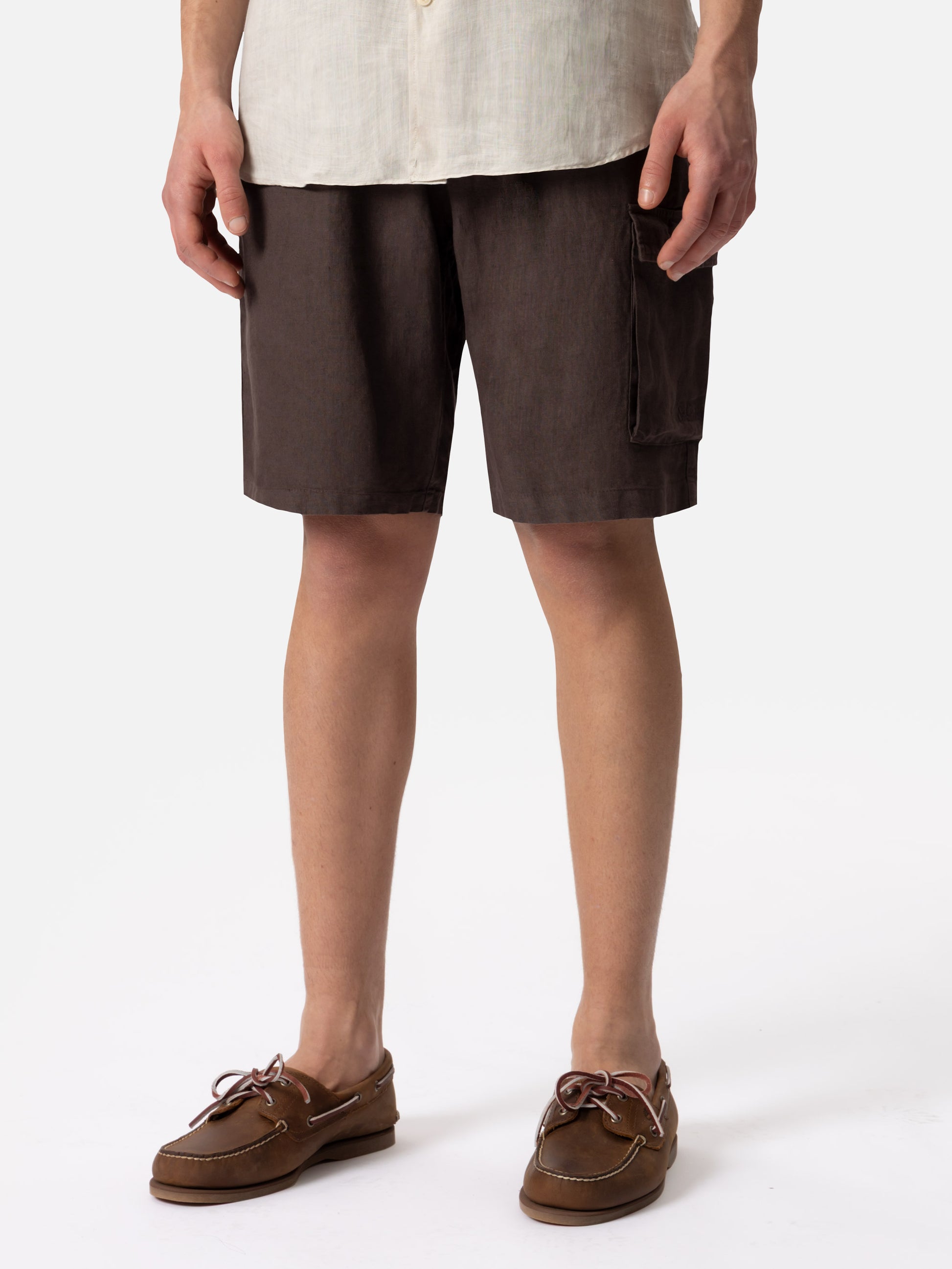 Brown linen bermuda Marseille - MC2 Saint Barth