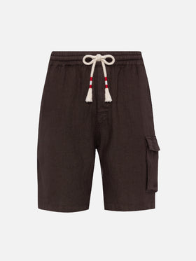 Brown linen bermuda Marseille - MC2 Saint Barth