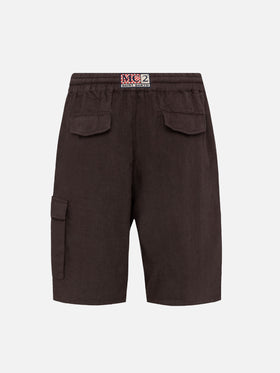 Brown linen bermuda Marseille - MC2 Saint Barth