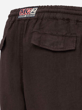 Brown linen bermuda Marseille - MC2 Saint Barth