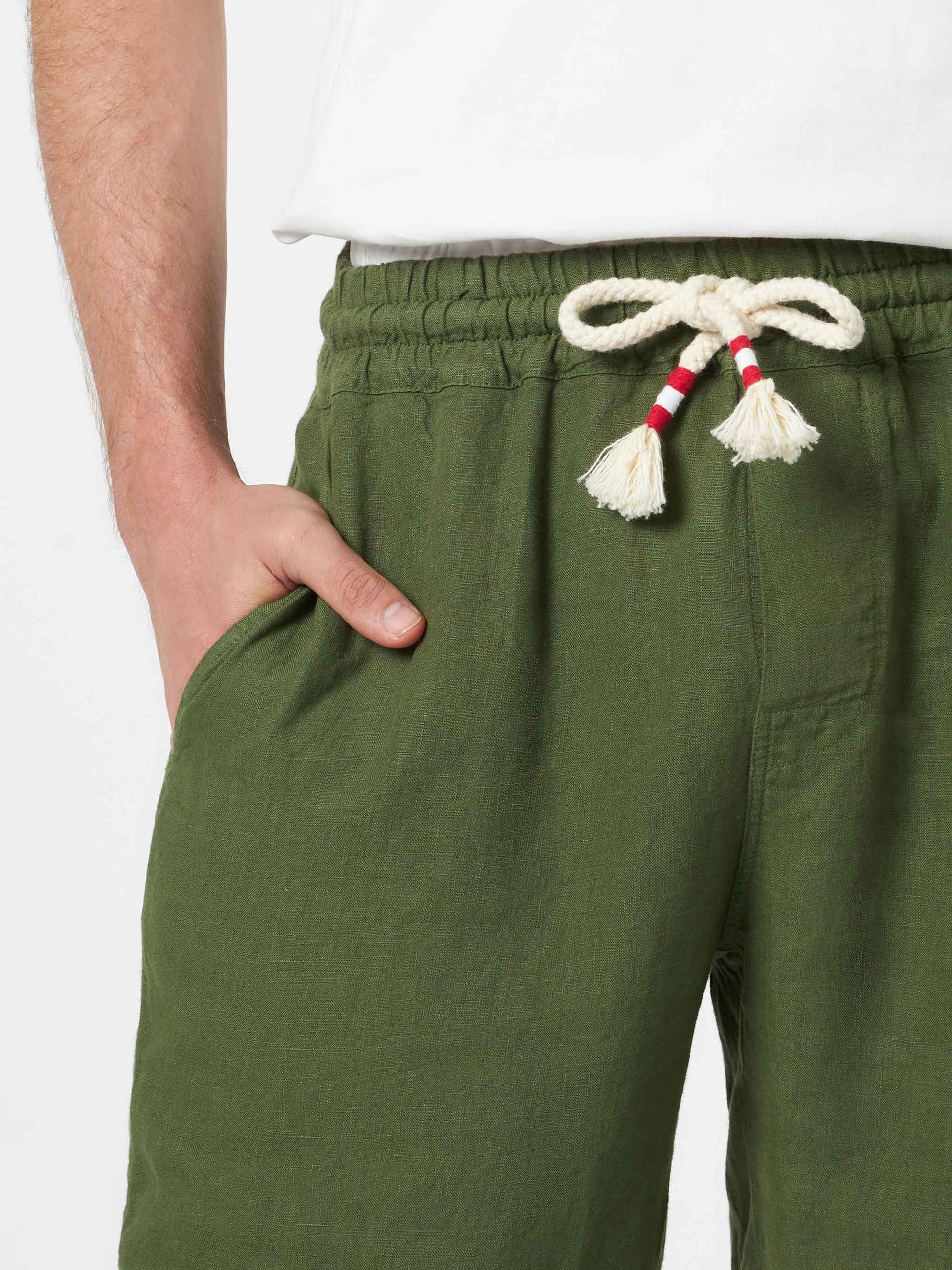 Man military green linen bermuda Marseille - MC2 Saint Barth