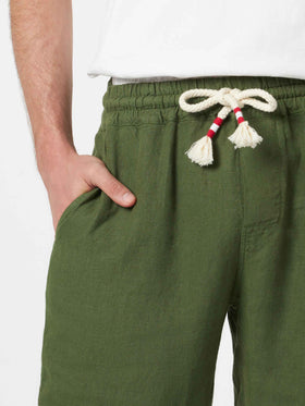 Man military green linen bermuda Marseille - MC2 Saint Barth