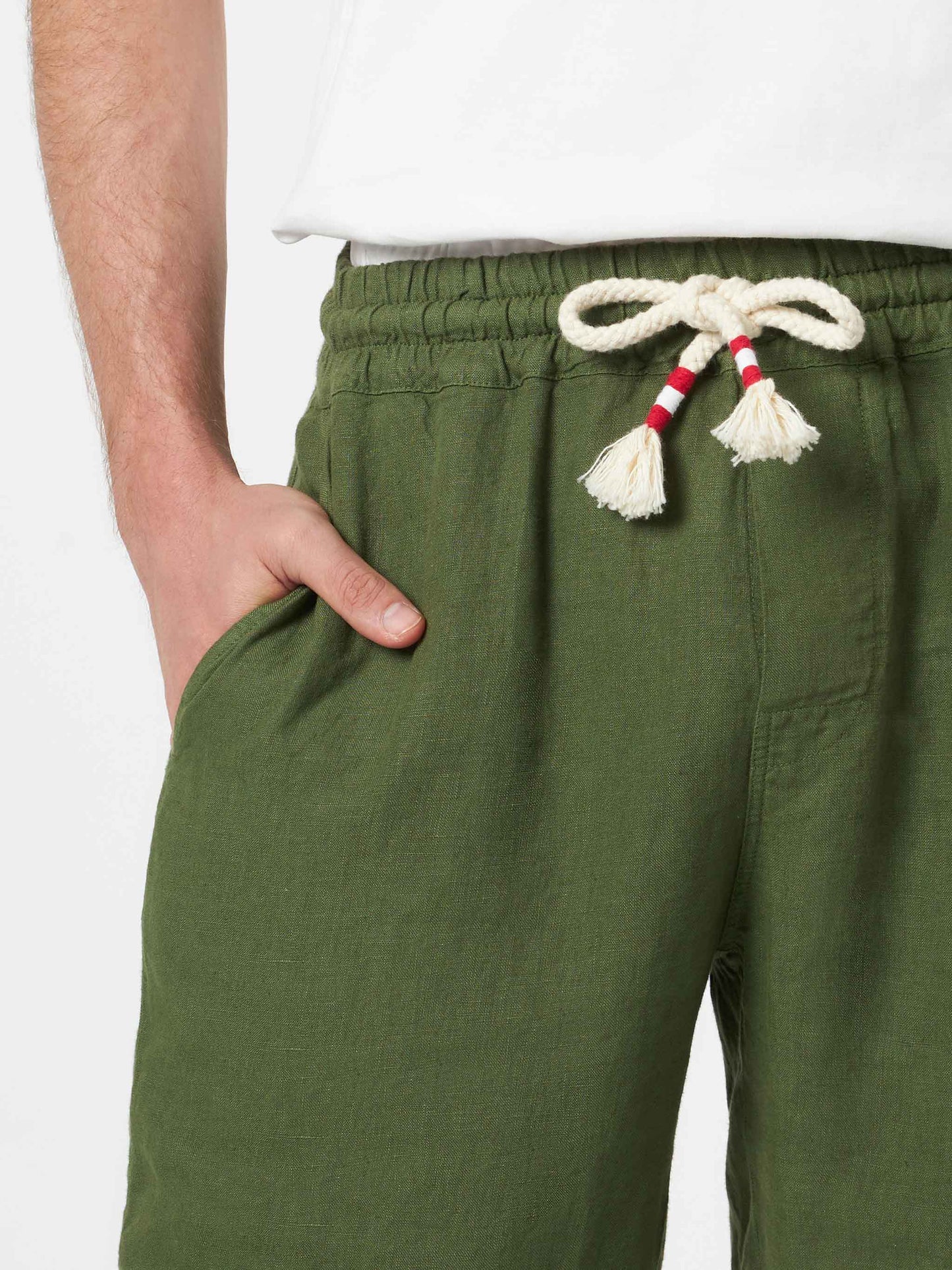 Military green linen bermuda Marseille - MC2 Saint Barth