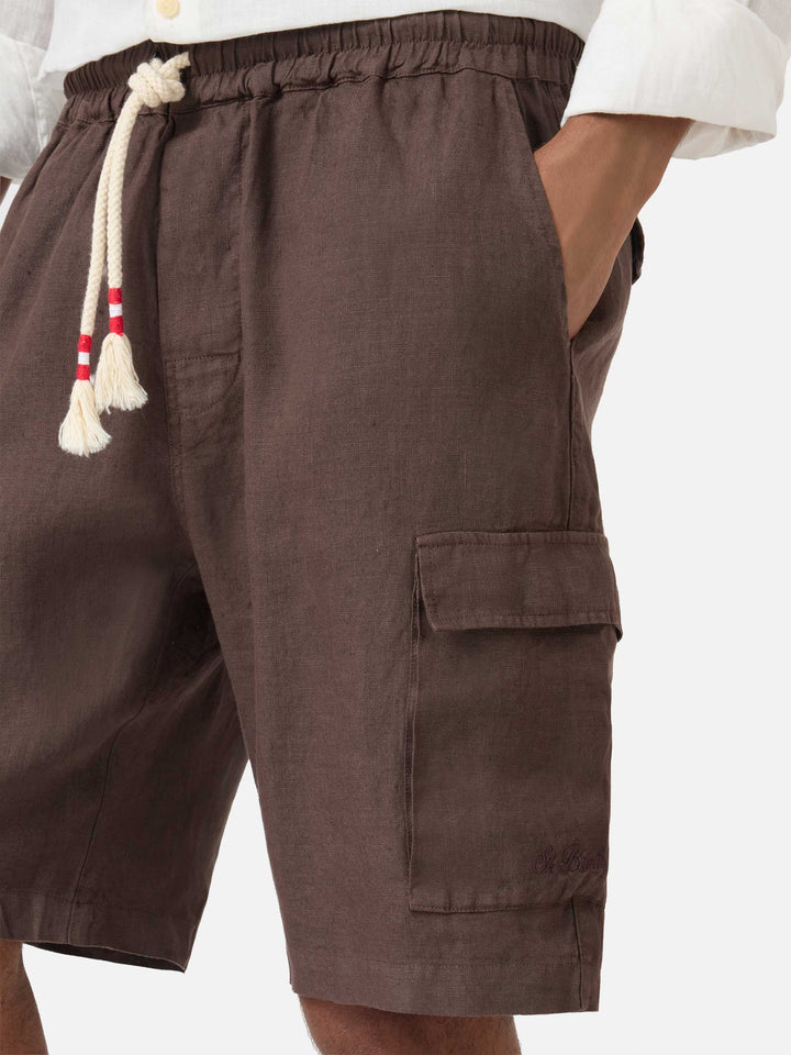 Bermudas Marseille marrones en lino puro 