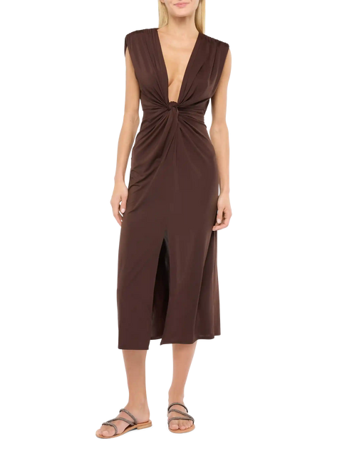 Marina brown sleeveless maxi dress - MC2 Saint Barth