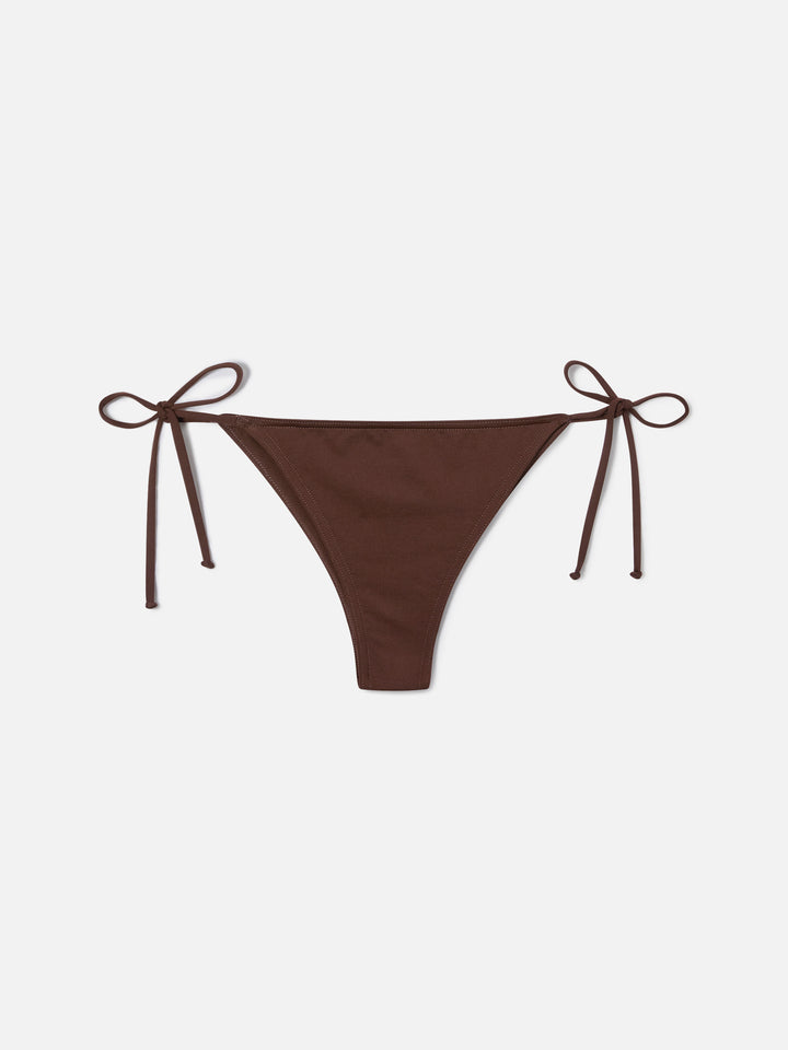 Marielle Brazilian with side ties bikini bottoms in solid dark brown