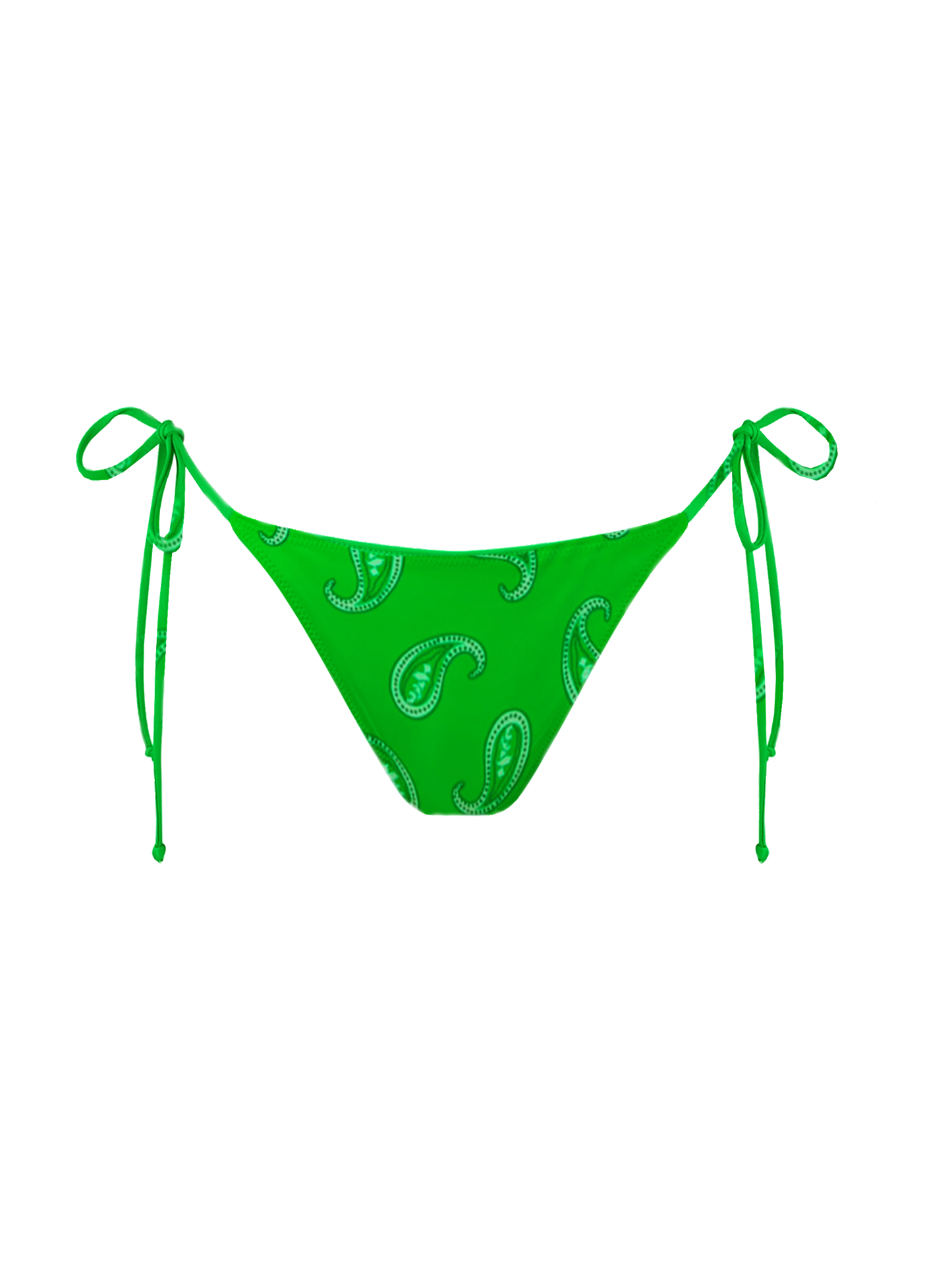 Green Marielle swim briefs with paisley print