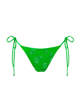 Green Marielle swim briefs with paisley print