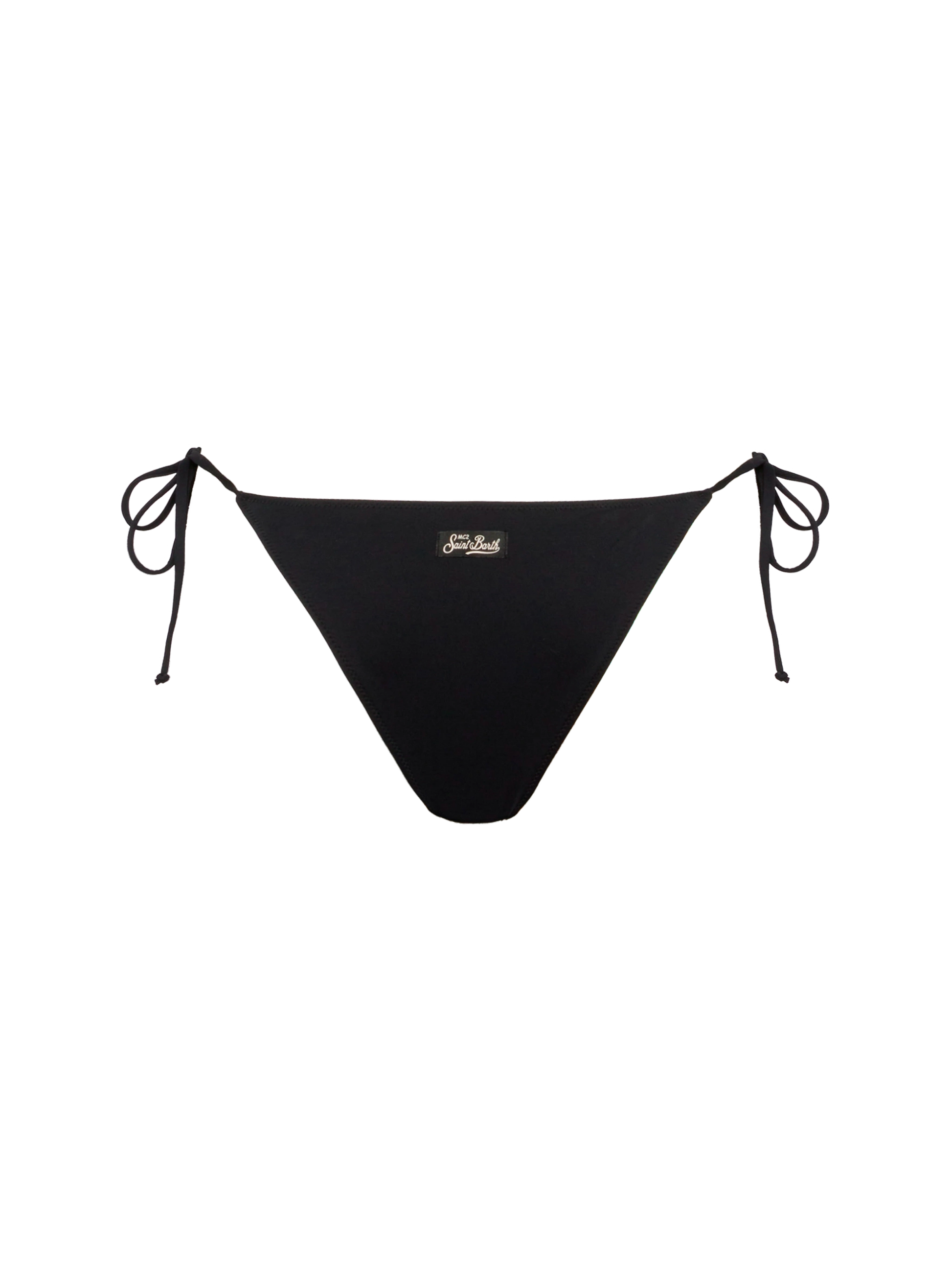 Marielle black classic swim briefs with striped rhinestone embellishment - MC2 Saint Barth