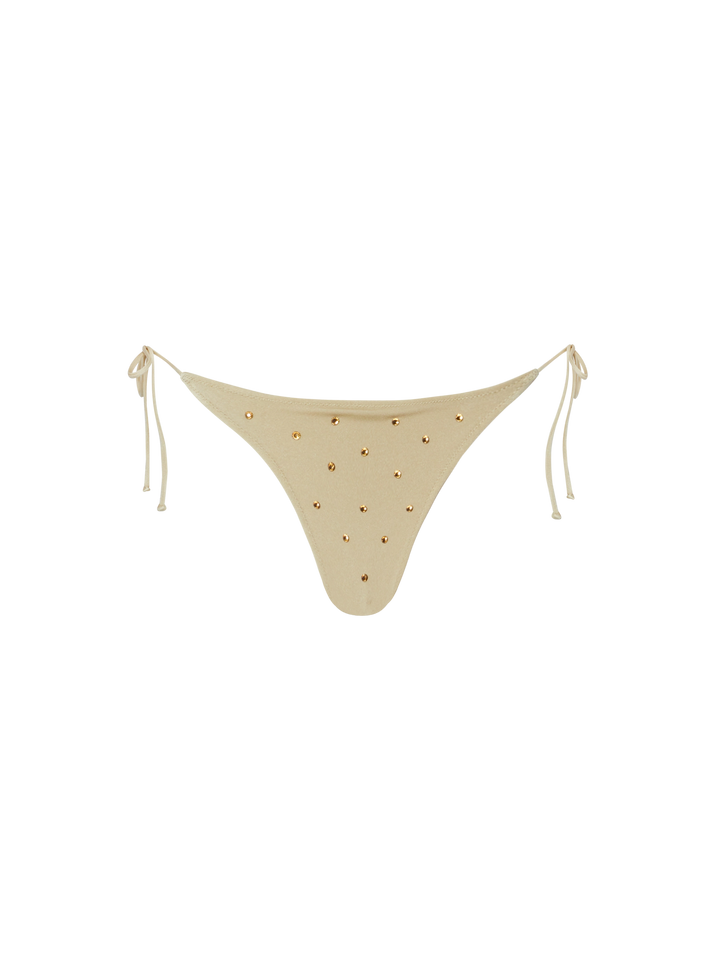 Marielle gold classic swim briefs with rhinestone embellishment - MC2 Saint Barth