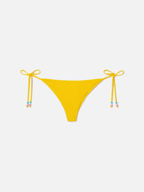 Gelbe Marielle Bikinihose aus Frottee mit Charms 