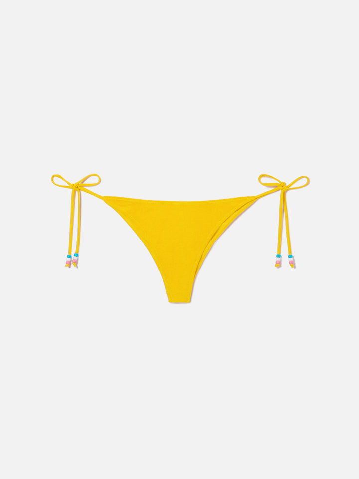 Gelbe Marielle Bikinihose aus Frottee mit Charms 