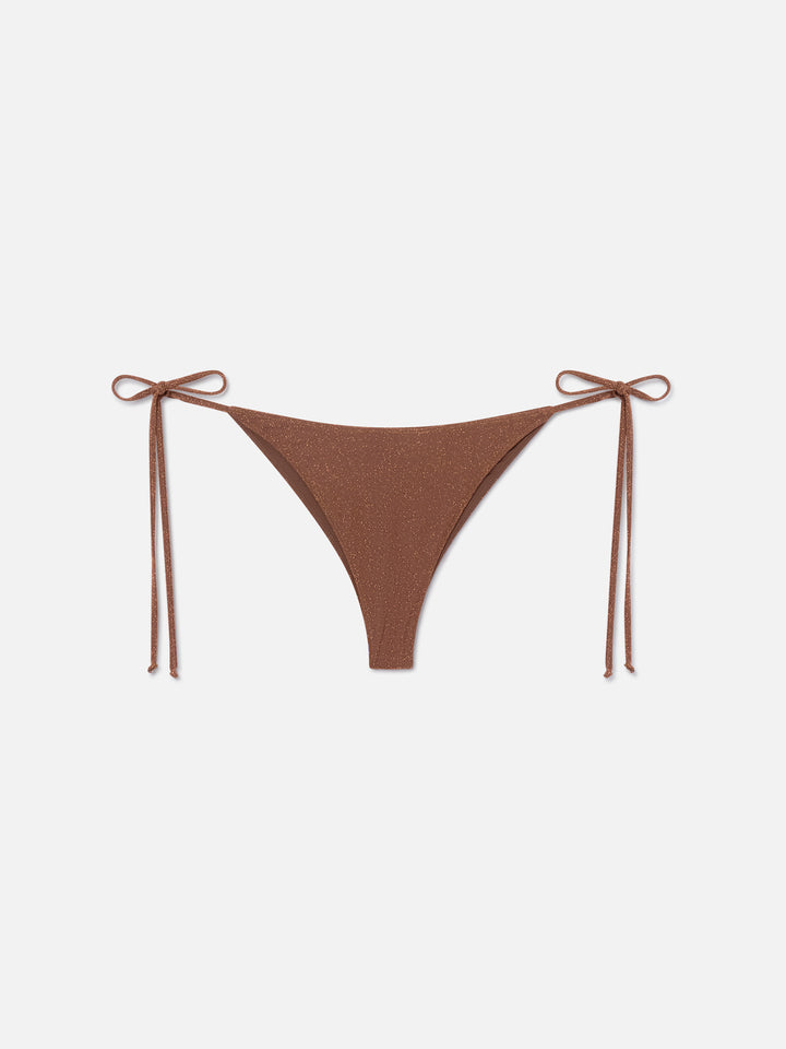 Braune Marielle Bikinihose aus Lurex 