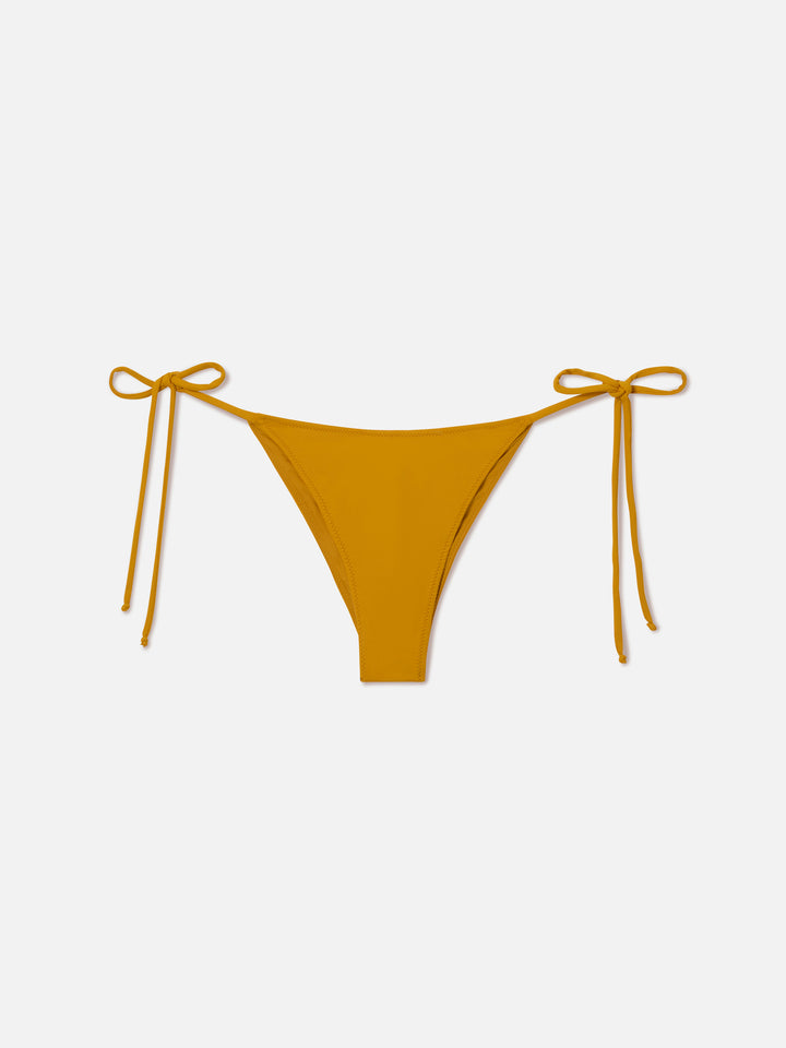 Einfarbige Marielle Bikinihose in Ocker 