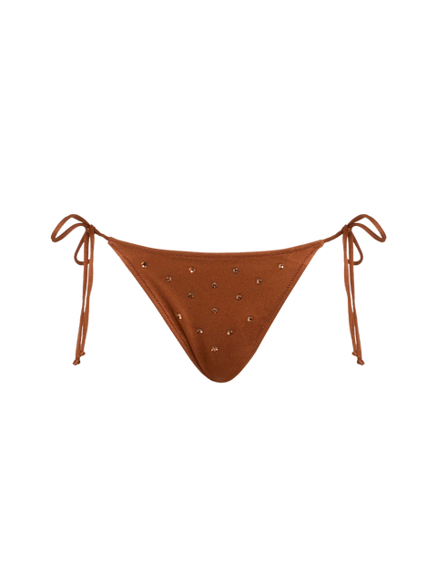 Marielle brown classic swim briefs with rhinestone embellishment - MC2 Saint Barth