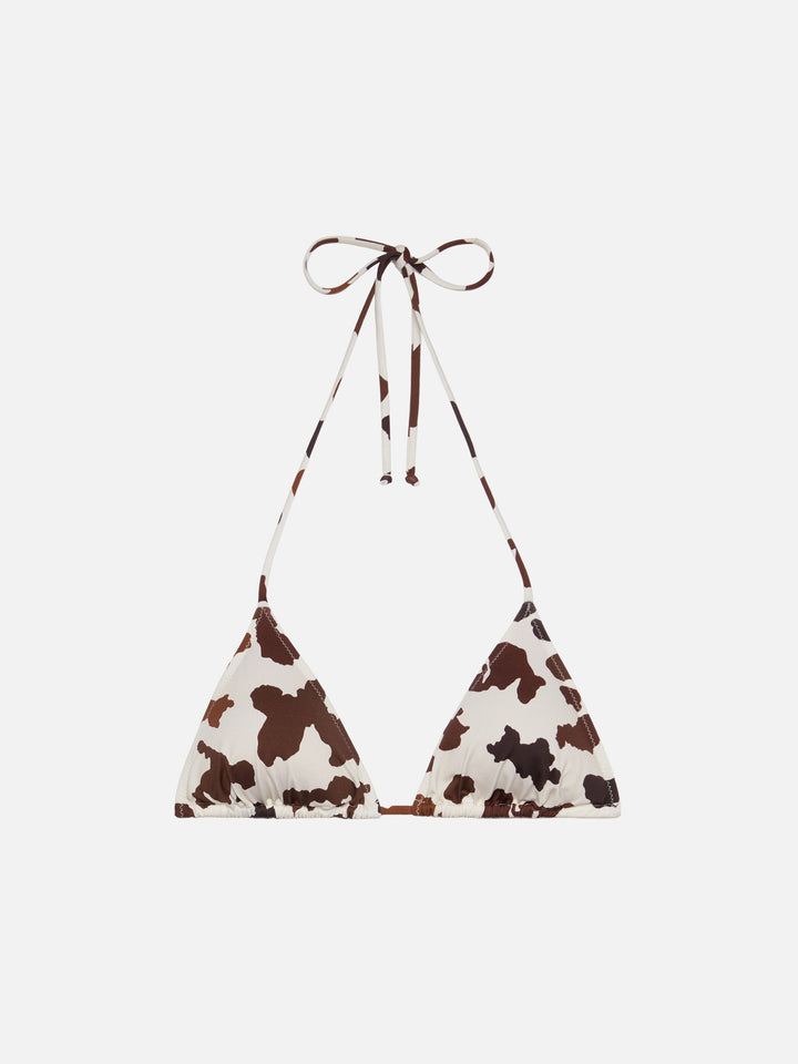 Leah – Badeanzug mit Triangel-Oberteil und Kuhfell-Print