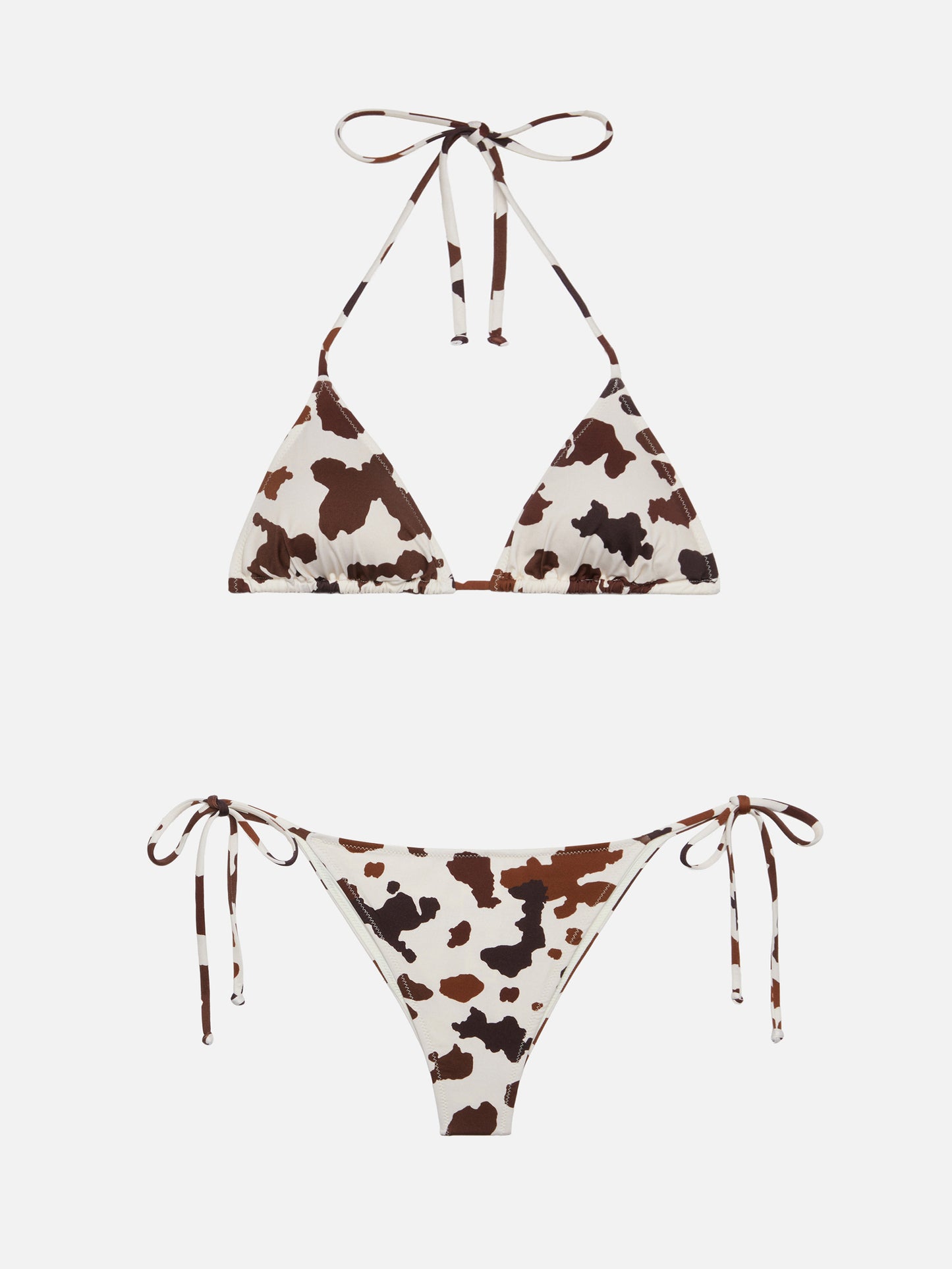 Bikini Triangle Leah Marielle con estampado de piel de vaca 