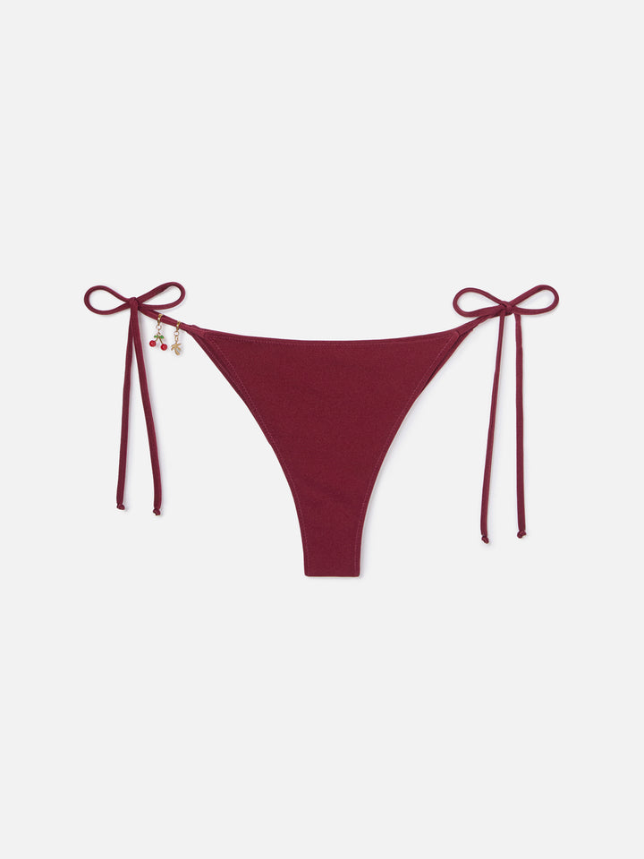 Bikini Leah Marielle rouge à finition brillante avec charms 