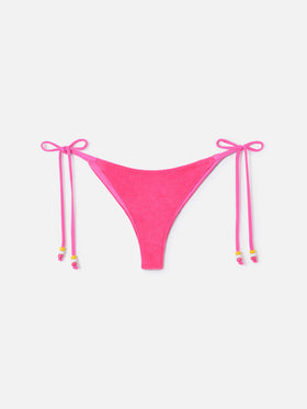 Fuchsiafarbene Marielle Bikinihose aus Frottee 