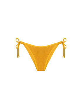 Damen-Badehose in Knitteroptik in Ocker