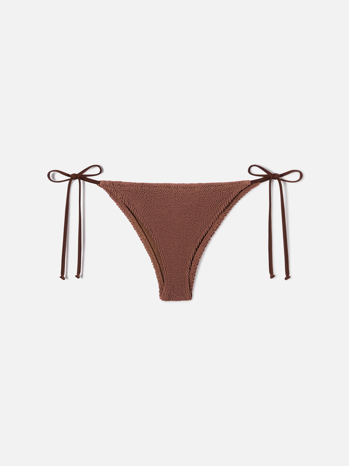 Marielle Bikinihose im Brazilian-Schnitt aus braunem Crinkle-Stoff 