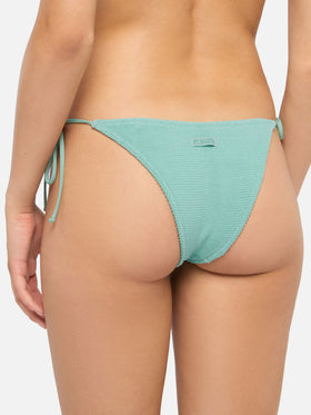 Bralette-Bikini Judy Marielle aus salbeigrünem Crinkle-Lurex