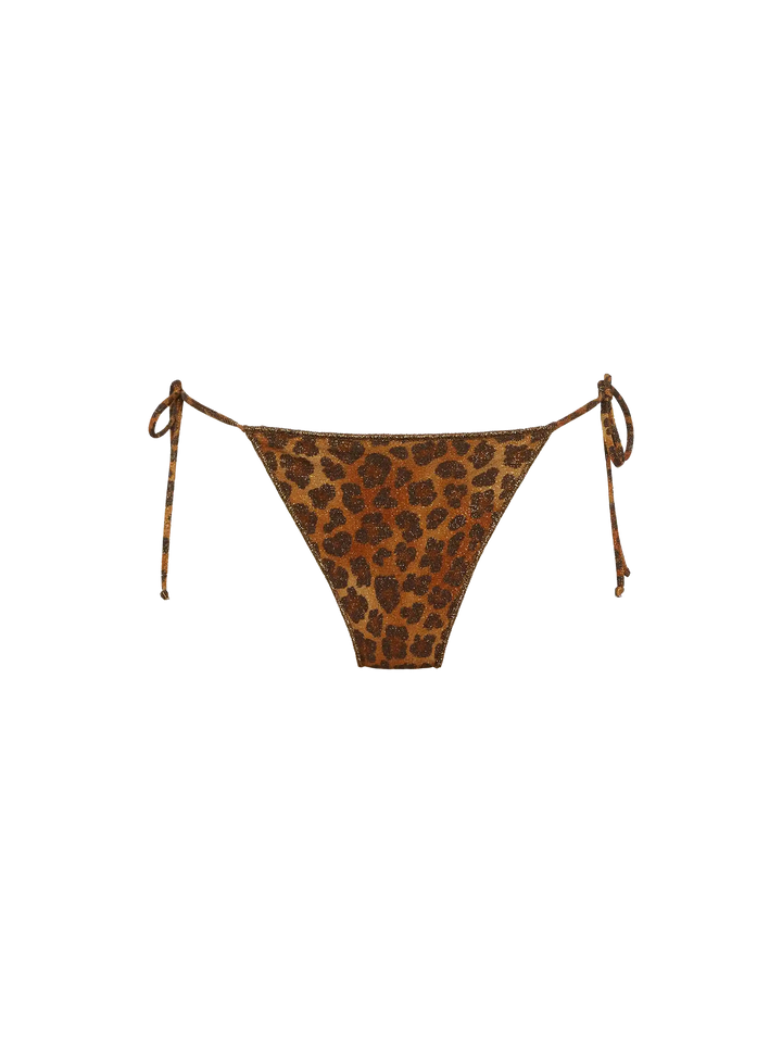 Marielle slip mare classico in lurex con stampa animalier
