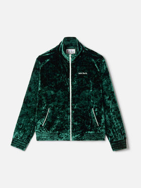 Miriam green chenille sweatshirt with embroidery