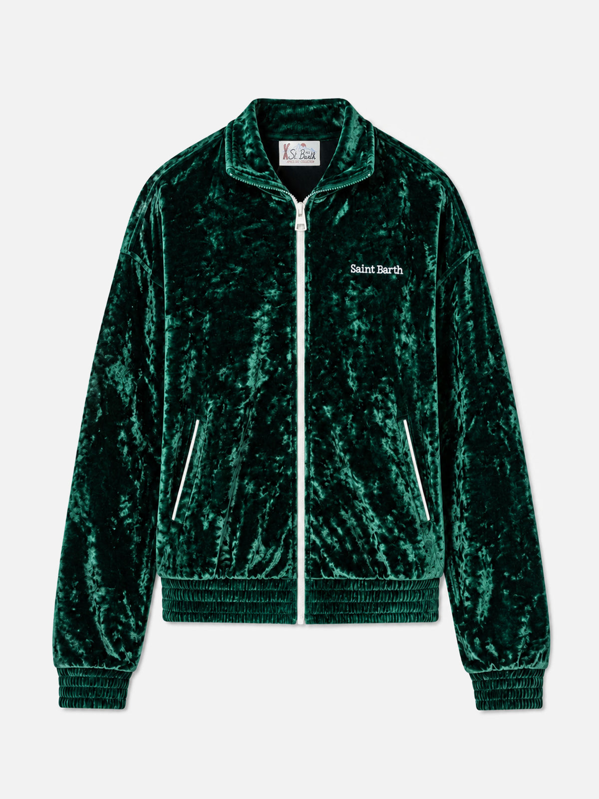 Sweat-shirt Miriam vert en chenille avec broderie 