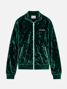 Sweat-shirt Miriam vert en chenille avec broderie 