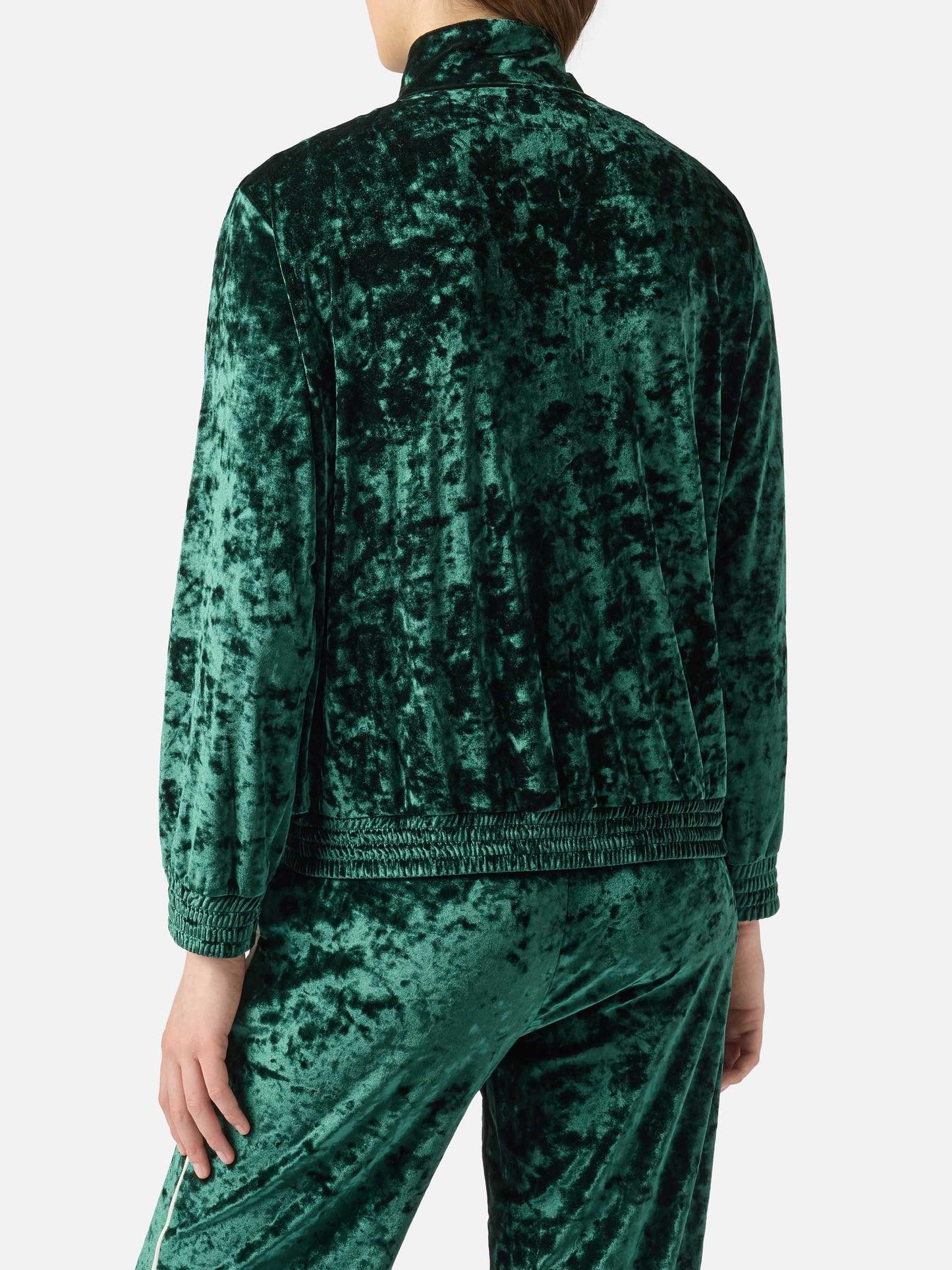 Miriam green chenille sweatshirt with embroidery