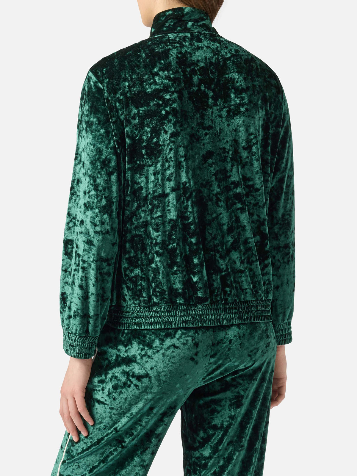 Sudadera Miriam de chenilla verde con bordado 