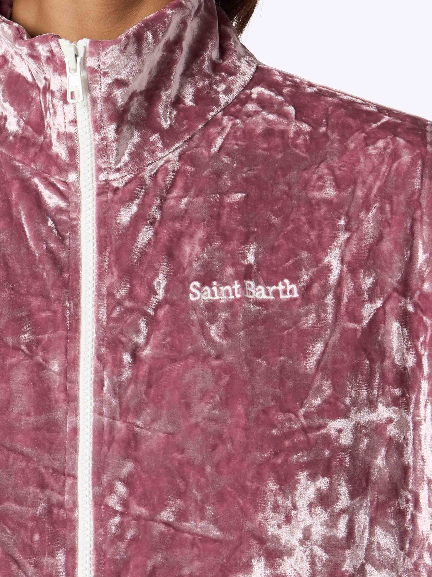 Woman sweatshirt Miriam pink chenille - MC2 Saint Barth