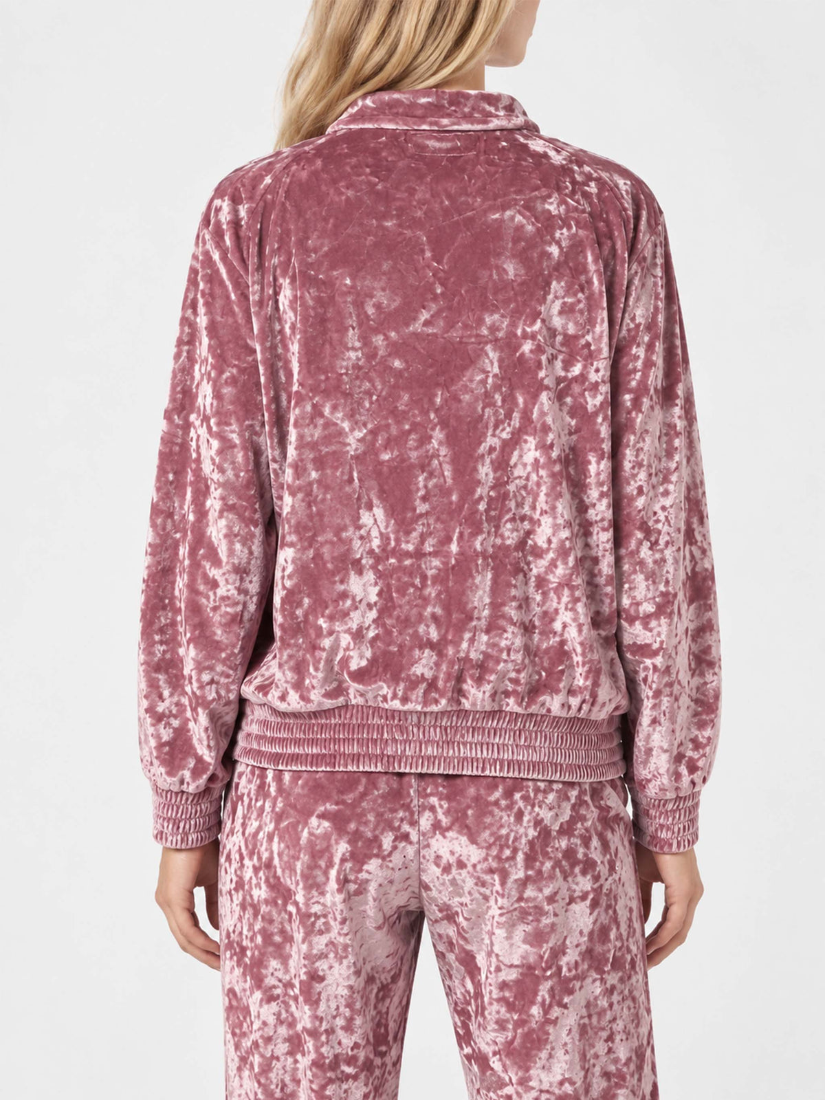Sudadera con capucha y cremallera Miriam en chenilla rosa 