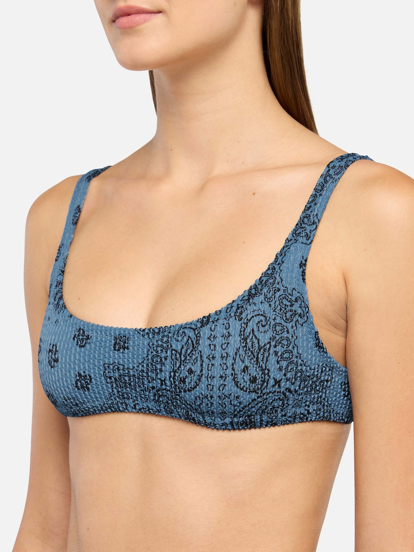 Naima crinkle classic bralette top with bandana print