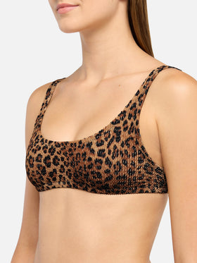 Naima crinkle classic bralette top with leopard print