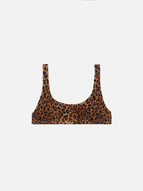 Naima crinkle classic bralette top with leopard print